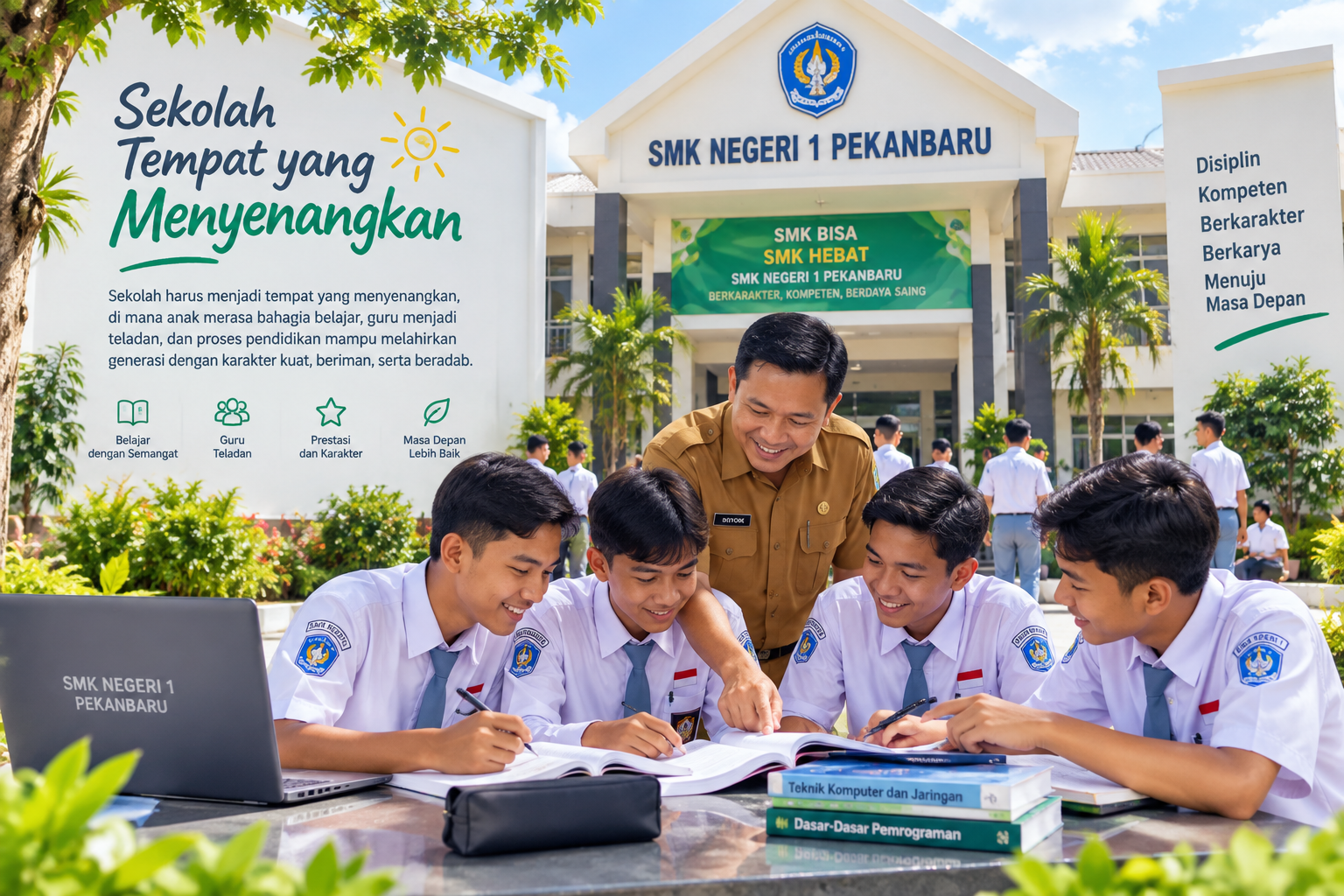 Guru SMK Negeri 1 Pekanbaru mendampingi murid